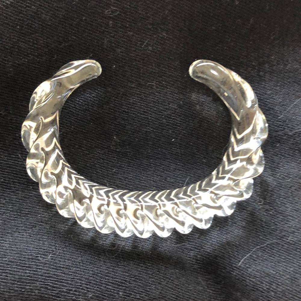 CLEAR LAMPED WORKED GLASS BRACELET